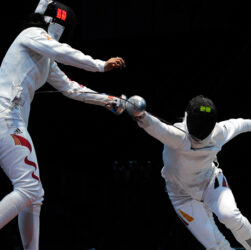 Epee point, London 2012 Olympic Games
