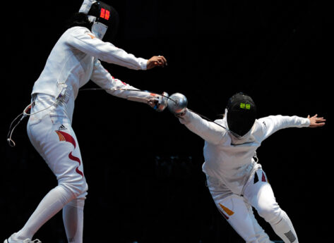 Epee point, London 2012 Olympic Games