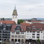 das historisches Gebäude in Friedrichshafen, der Kirchturm